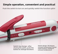 Styler capillaire en céramique 3-en-1 : fer à boucler, fer à friser, lisseur, brosse massante, chaleur réglable, étanche, portable, chauffage PTC