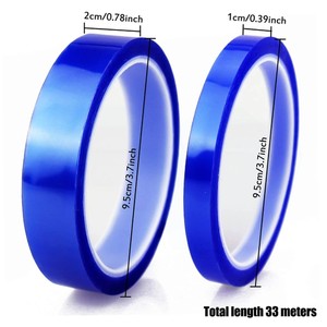 Ruban de polyester PET de <span class=keywords><strong>masquage</strong></span> adhésif en silicone bleu simple face à haute adhérence pour la sublimation des hautes températures résistantes au verre - Product Image 3