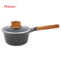 Ensemble de casseroles en aluminium moulé sous pression Phisma avec couvercles en verre et revêtement céramique antiadhésif compatible induction, grand format
