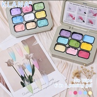 Vente en gros KLANA 9 couleurs Macaron PatPat Gel Pastel Éponge Tap Gradient Pigment pour ongles Soak Off UV LED Nail Art Paint Gel