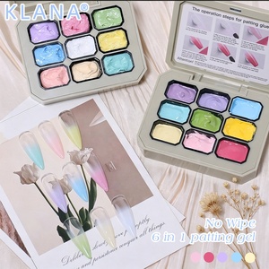 Gel de Uñas KLANA al por Mayor, 9 Colores Macaron PatPat, Gel Pastel con Esponja, Degradado, Pigmento para Uñas, Secado con Lámpara UV LED, Pintura para Arte de Uñas - Product Image 4