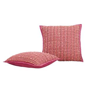 Elegante <span class=keywords><strong>funda</strong></span> de almohada cuadrada geométrica de estilo nórdico para niñas, Jacquard rojo rosa de lino, decoración del hogar para sala de estar y dormitorio - Product Image 4