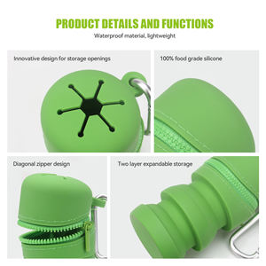 Bidoni della spazzatura portatili a due strati espandibili 100% per uso alimentare in Silicone raccoglitore di strumenti per pesca a mosca accessori - Product Image 4