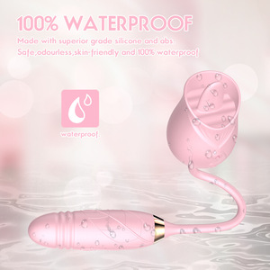 Jouets sexuels Rose : Dildo vibrant, stimulateur oral en forme de langue, avec fonctions de léchage, de poussée et de vibration, pour stimulation du baiser, du point G, du clitoris et des mamelons, pour femme - Product Image 2