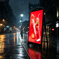 Nouvel afficheur numérique LED portable d'extérieur 16:9 P2.5/P2, support publicitaire mobile A-Board, pliable pour magasin et ascenseur, IP65
