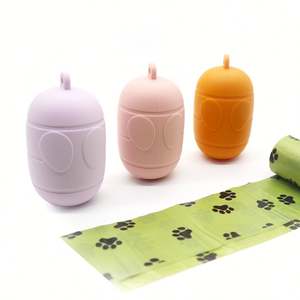 Personalizado manos libres portátil respetuoso con el medio ambiente mascota perro basura bolsa titular de silicona para perro caminar Correa - Product Image 2