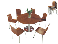 Ensemble de table à manger en bois pour restaurant, mobilier de restaurant en contreplaqué pour cour de restauration, à vendre