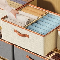Boîte de rangement pliable en tissu pour vêtements, avec poignée renforcée, faible volume en transport (CBM), empilable, vente en gros d'usine