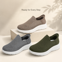 Logo Personnalisé Baskets Chaussette Homme 5D Mains Libres Flyknit Slip On Plateforme Rembourrée Marche Prière