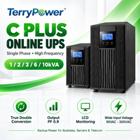 C1-3K PLUS TerryPower 1KVA/2KVA/3KVA 12V9Ah Baterai Asam Timbal Satu Fasa Online UPS Konversi Ganda PF 0.9 LCD RS232