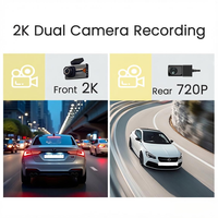 Caméra embarquée universelle à double objectif, mode parking 24h/24, détection radar, suivi de route GPS, visualisation en direct à distance par smartphone