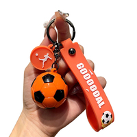 Porte-clés de football en PVC avec logo personnalisé, vente en gros de porte-clés en caoutchouc PVC 3D, fabricants de porte-clés de football