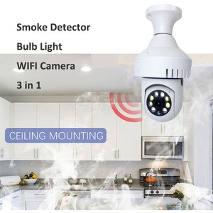 E27 Yoosee Ampoule Détecteur <span class=keywords><strong>de</strong></span> Fumée Intérieur Humain Détection Vision Nocturne Sans Fil Wifi CCTV Sécurité Caméras <span class=keywords><strong>de</strong></span> <span class=keywords><strong>Surveillance</strong></span> <span class=keywords><strong>avec</strong></span> Détecteur d'Incendie - Product Image 2