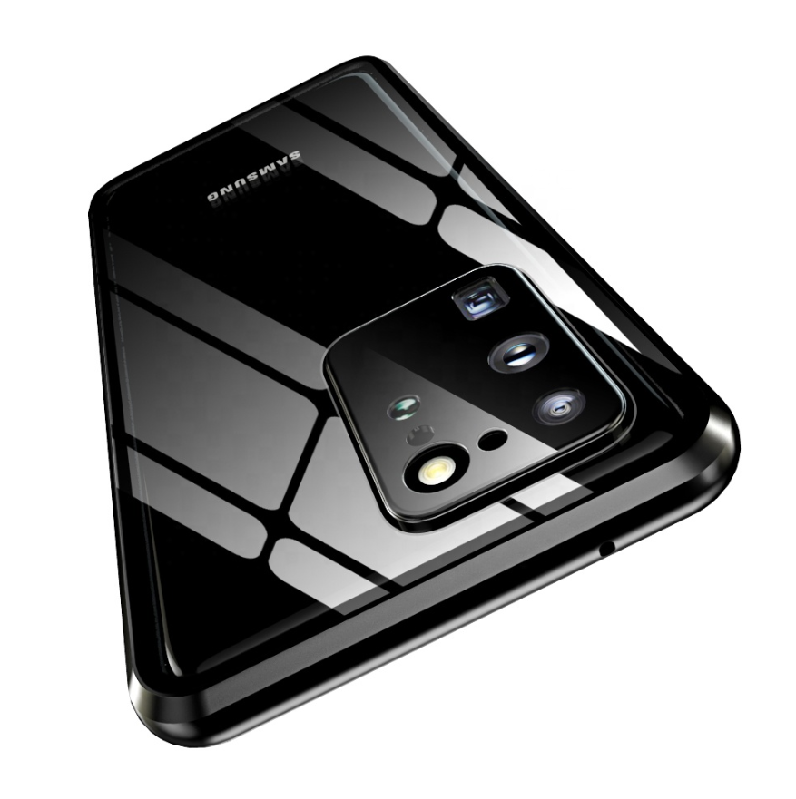360 анти-подглядывающий, Магнитный чехол для Samsung Galaxy S21 S23 Note, двухсторонний адсорбционный металлический корпус из закаленного стекла