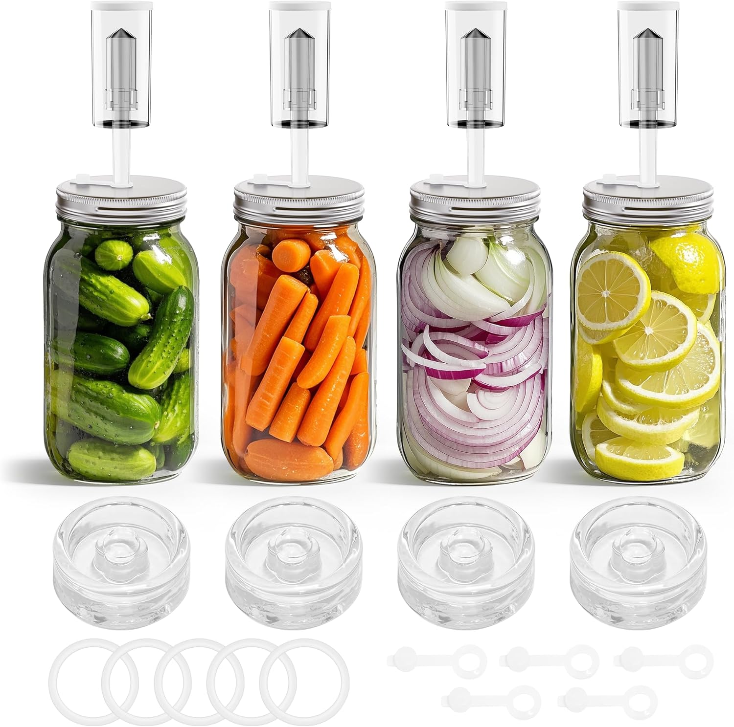2.5L Glass Fermentation Jar With Water Seal - Pickle/Kimchi/Kombucha Maker