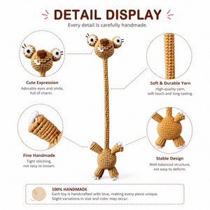 Custom Handmade Fun Long-neck Animal Various Styles Crochet Knitted Eco-friendly Toy Bag Accessories - Product Image 3