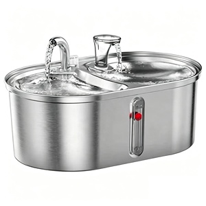 Bebedero Automático para Mascotas de Acero Inoxidable, 3.2L, Doble Salida, Dispensador de Agua para Gatos y Múltiples Mascotas - Product Image 1
