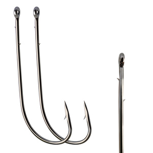 ループチューブ付きバックスパインロングハンドルフック、バックスタブ付きストレートハンドルフック、ライブ餌をぶら下げている海釣り黄色のクローカー - Product Image 6