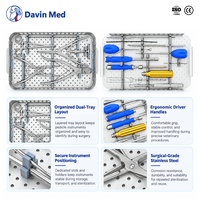 Kit d'instruments vétérinaires Davin Med CE ISO pour vis pédiculaires, pour la fixation de la colonne vertébrale des chiens et des chats, chirurgie orthopédique de la colonne vertébrale