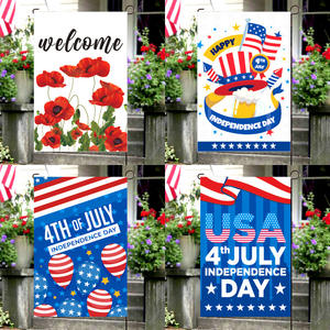 Logotipo personalizado Impresión a doble cara Bandera de jardín personalizada Día de la Independencia Americana Bandera de jardín para Decoración - Product Image 2