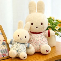 Boneka Kelinci Mia Lucu Biru Merah Super Lembut Bordir Boneka Hewan Hadiah Ulang Tahun 30cm Hadiah Ulang Tahun
