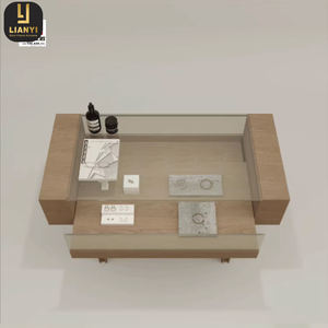 Vitrina China Vitrina de vidrio Comercial Multifuncional Plata y oro Joyería Mostrador de exhibición de madera - Product Image 5