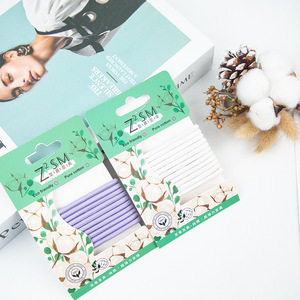 Élastiques à cheveux en coton pur ZSM, couleur unie, haute élasticité, usage quotidien, emballage écologique - Product Image 4