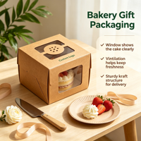 Boîte à gâteau en papier kraft ronde personnalisée, acceptant les commandes d'échantillons, boîte en carton recyclable pour l'emballage de muffins et de desserts