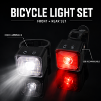 Ensemble de feux de vélo LED rechargeables étanches IP66 100 120 lumens pour la sécurité de la conduite de nuit sur route et VTT, adultes et enfants