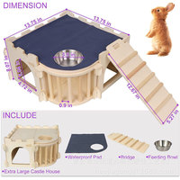 Nichoir suspendu imperméable en bambou pour animaux de compagnie, pont, étagère, cachette pour hamsters, chinchillas, cochons d'Inde, décoration de cage, lit de repos, cachette