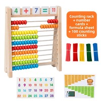Abaque en bois Montessori, cadre de calcul, outil pédagogique d'arithmétique pour les élèves de maternelle et de CP, âge 4-6 ans, addition mentale