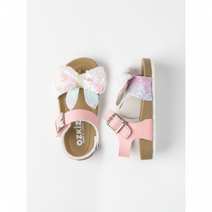 Sandales coréennes haut de gamme OZKIZ pour enfants, à bout ouvert, avec nœud, respirantes, en polyester, chaussures d'été tendance pour filles de 2 à 7 ans, vente en gros - Product Image 2