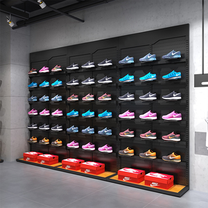 Tienda de ropa, estante de exhibición de prendas de vestir, soportes, zapatillas de deporte, exhibición de zapatos para tienda minorista, estante de pared de exhibición de zapatos deportivos - Product Image 6