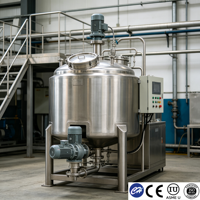 Cuve de mélange de solutions chimiques en acier inoxydable, cuve de mélange industrielle avec système de chauffage et de refroidissement, 200L-5000L