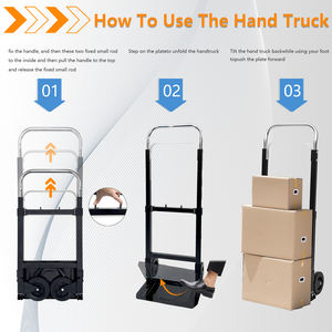 Diable pliable avec roues Capacité de 220 lb Chariot utilitaire portable avec poignée réglable Chariot pliable pour le déplacement - Product Image 4