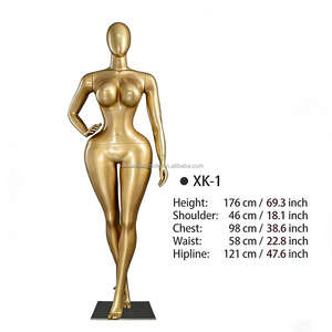 Maniquíes de Plástico Inflable ABS al por Mayor, Curvilíneos, con Pechos <span class=keywords><strong>Grandes</strong></span>, Trasero Grande, sin Cabeza, Tamaño Grande, Estilo Brasileño BBL, Pintura Dorada - Product Image 3
