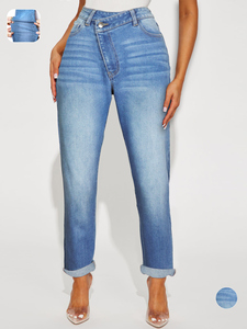 Pantalones Vaqueros de Mezclilla para Mujer, Precio Económico al por Mayor, Diseño Moderno, Casual, Transpirable, de Secado Rápido, Alta Calidad, Lavado, Corte Regular, Talle Medio - Product Image 1