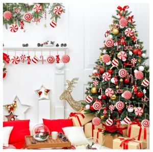 ชุดเครื่องประดับตกแต่งต้นคริสต์มาส USA Mairun รูปแท่งลูกอมแก้ว 24 ชิ้น สำหรับแขวนตกแต่งบ้านในวันปีใหม่ สีเดียว - Product Image 6