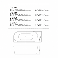 Baignoire autoportante en acrylique pour salles de bain compactes 1300x750mm, design blanc avec rebord fin et intérieur ovale