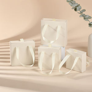 Boîte à tiroirs portable beige perle pour bijoux spéciaux en argent pour femmes, <span class=keywords><strong>bracelet</strong></span>, <span class=keywords><strong>montre</strong></span>, boucles d'oreilles, boîte d'emballage pour bijoux - Product Image 2