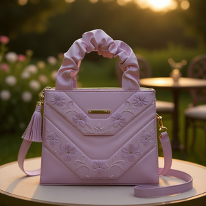 Bolso de Mano para Mujer Fana Imala, Color Lila, Bordado, con Cierre, Estilo Dama, Forro de Seda, Borla, una Correa, Bolso de Fiesta - Product Image 2