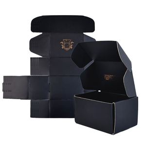 Boîte d'emballage pliable en carton kraft recyclable personnalisée noire avec votre logo imprimé pour vêtements, sous-vêtements et autres articles – Vente en gros - Product Image 5