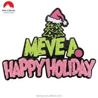Patchs brodés de Noël, autocollants pour vêtements DIY, patchs en chenille 3D en relief, à thermocoller ou à coudre, étiquettes personnalisées à presser à chaud