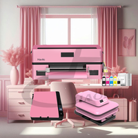 Impresoras DTF A3 XP600 profesionales de nuevo estilo para principiantes, máquinas para personalizar prendas con logotipos, paquetes de impresoras DTF rosas de 13 pulgadas.