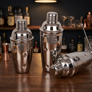 Mayur Exports Modèle 7020, ensemble de shaker à cocktails moderne en acier inoxydable écologique, 3 pièces, capacité de 500 ml, best-seller - Product Image 3