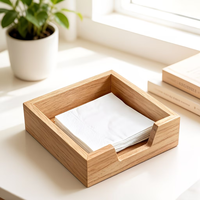 Distributeur de serviettes carré de style farmhouse avec grande ouverture latérale pour organiser la table de cuisine, boîte à mouchoirs en bois