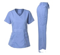 Scrubs confortables hauts pantalons droits ensembles femmes infirmière gommages uniforme Logo personnalisé pour hôpital clinique Salon de beauté