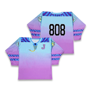 Maillot de hockey sur glace personnalisé Patron de couture Design Sublimation col en V Maillot de hockey tendance - Product Image 3