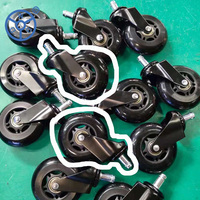 Roulettes pivotantes transparentes en PU de 75 mm (3 pouces) pour skateboard et meubles