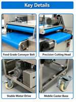 Machine industrielle horizontale de découpe de pain en tranches pour usine alimentaire